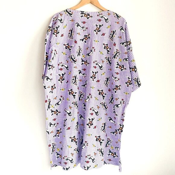 Looney Tunes Cat Sylvester J. Pussycat Sr. Floral Sleep Shirt 2XL - Picture 4 of 5